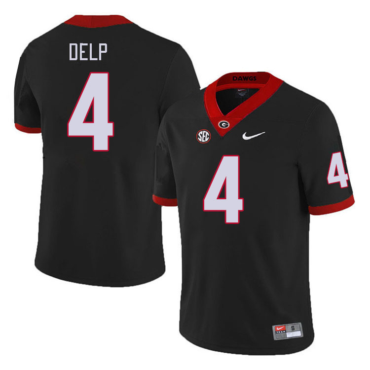 #4 Oscar Delp Georgia Bulldogs Jerseys Football Stitched-Retro Black